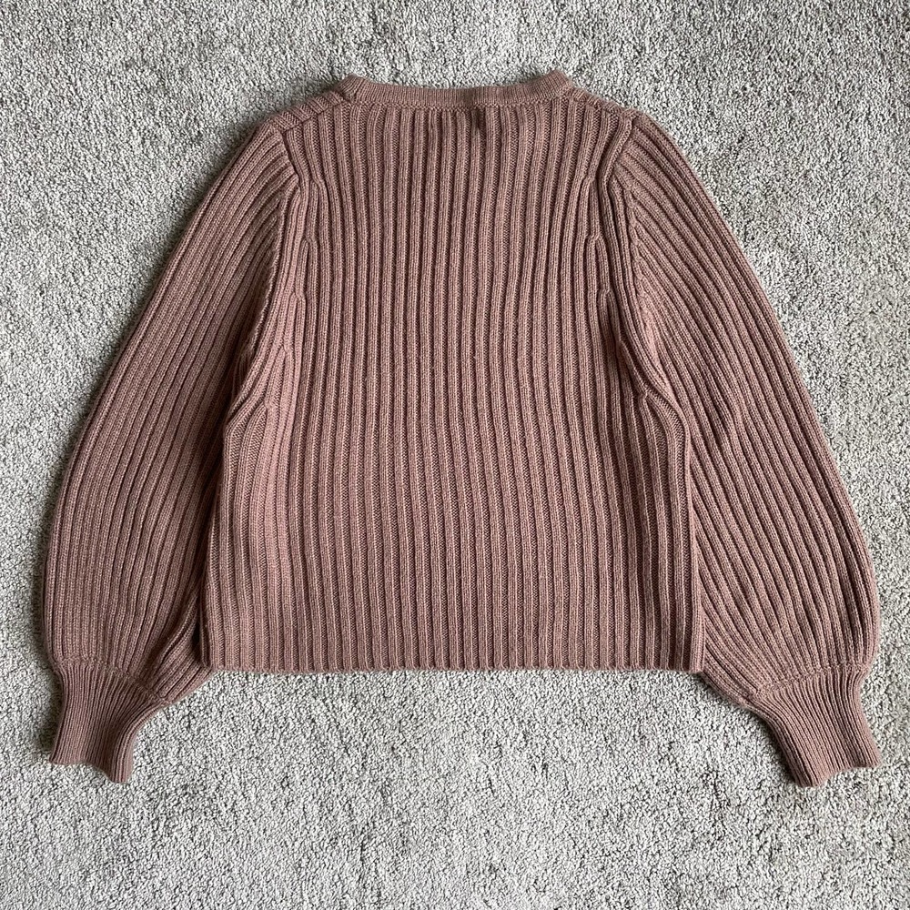 Lulu's Brown Ribbed Crew Neck Sweater - Picture 2 of 5